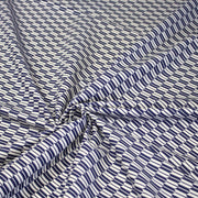 Tissu cotonnade motif japonais YAGASURI, flèches bleues & écrues - tissuspipi.com