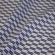 Tissu cotonnade motif japonais YAGASURI, flèches bleues & écrues - tissuspipi.com