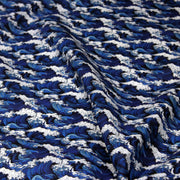 Tissu cotonnade motif japonais de la vague Kanagawa d’Hokusai, tons bleus & blancs - OEKO - TEX - tissuspipi.com
