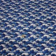Tissu cotonnade motif japonais de la vague Kanagawa d’Hokusai, tons bleus & blancs - OEKO - TEX - tissuspipi.com