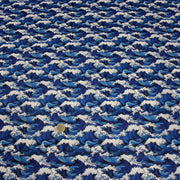 Tissu cotonnade motif japonais de la vague Kanagawa d’Hokusai, tons bleus & blancs - OEKO - TEX - tissuspipi.com