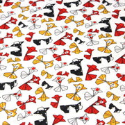Tissu cotonnade motif japonais poissons koï origami rouge jaune et noir - OEKO - TEX - tissuspipi.com