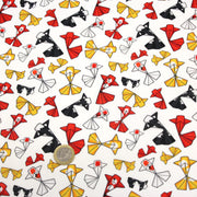 Tissu cotonnade motif japonais poissons koï origami rouge jaune et noir - OEKO - TEX - tissuspipi.com