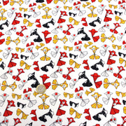 Tissu cotonnade motif japonais poissons koï origami rouge jaune et noir - OEKO - TEX - tissuspipi.com