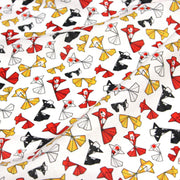 Tissu cotonnade motif japonais poissons koï origami rouge jaune et noir - OEKO - TEX - tissuspipi.com
