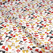 Tissu cotonnade motif japonais poissons koï origami rouge jaune et noir - OEKO - TEX - tissuspipi.com
