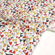 Tissu cotonnade motif japonais poissons koï origami rouge jaune et noir - OEKO - TEX - tissuspipi.com