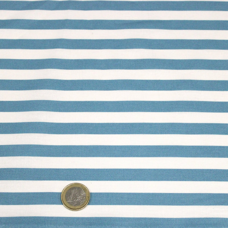 Tissu cotonnade rayée 1cm : trois couleurs au choix : Bleu / Vert sauge / Ocre - STANDARD 100 OEKO-TEX - tissuspipi.com