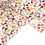 Tissu cotonnade motif japonais poissons koï origami rouge jaune et noir - OEKO - TEX - tissuspipi.com