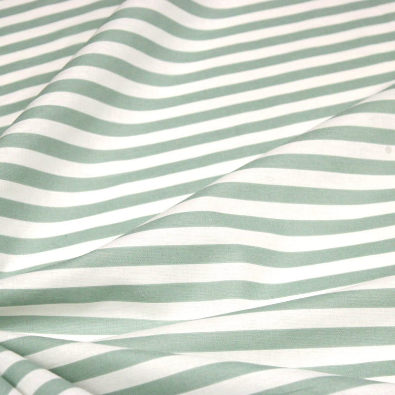 Tissu cotonnade rayée 1cm : trois couleurs au choix : Bleu / Vert sauge / Ocre - STANDARD 100 OEKO-TEX - tissuspipi.com
