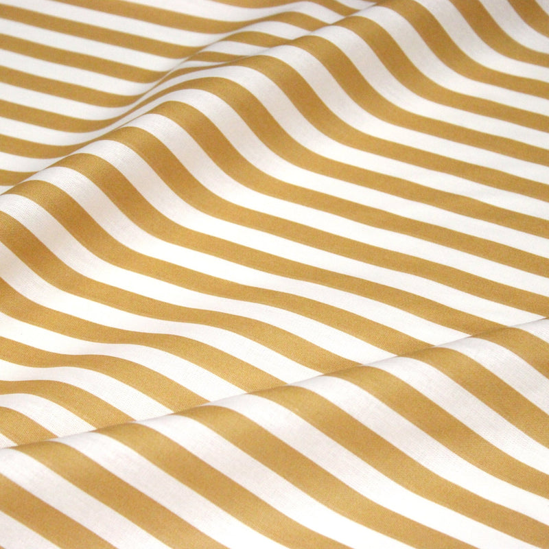 Tissu cotonnade rayée 1cm : trois couleurs au choix : Bleu / Vert sauge / Ocre - STANDARD 100 OEKO-TEX - tissuspipi.com