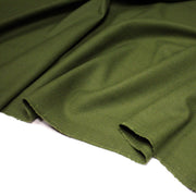 Tissu sergé lainage vert olive uni - Fabrication française - tissuspipi.com