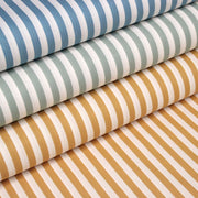Tissu cotonnade rayée 1cm : trois couleurs au choix : Bleu / Vert sauge / Ocre - STANDARD 100 OEKO-TEX - tissuspipi.com