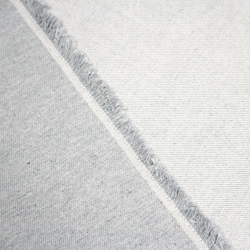 Tissu DENIM toile sergé gris blanc coton bio et coton recyclé - tissuspipi.com