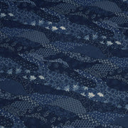 Tissu SHIBUYA, motifs japonais & faux - uni bleu : cotonnade ou gabardine - OEKO - TEX - tissuspipi.com
