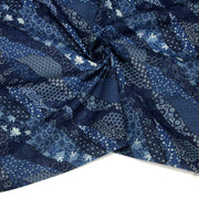 Tissu SHIBUYA, motifs japonais & faux - uni bleu : cotonnade ou gabardine - OEKO - TEX - tissuspipi.com