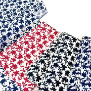 Tissu cotonnade aux fleurs japonaise & dessins à l'encre de Chine : rouge, noir, bleu - OEKO - TEX - tissuspipi.com