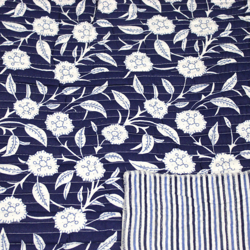 Tissu matelassé coton indien, motif traditionnel floral : nombreuses couleurs et fleuris au choix! - tissuspipi.com