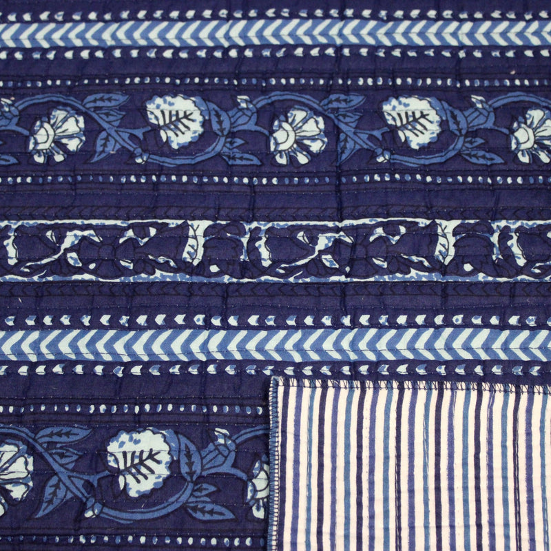 Tissu matelassé coton indien, motif traditionnel floral : nombreuses couleurs et fleuris au choix! - tissuspipi.com