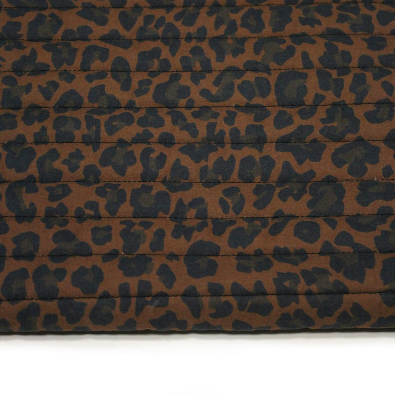 Tissu matelassé LEOPARD : tons marron chocolat - STANDARD 100 OEKO - TEX - tissuspipi.com