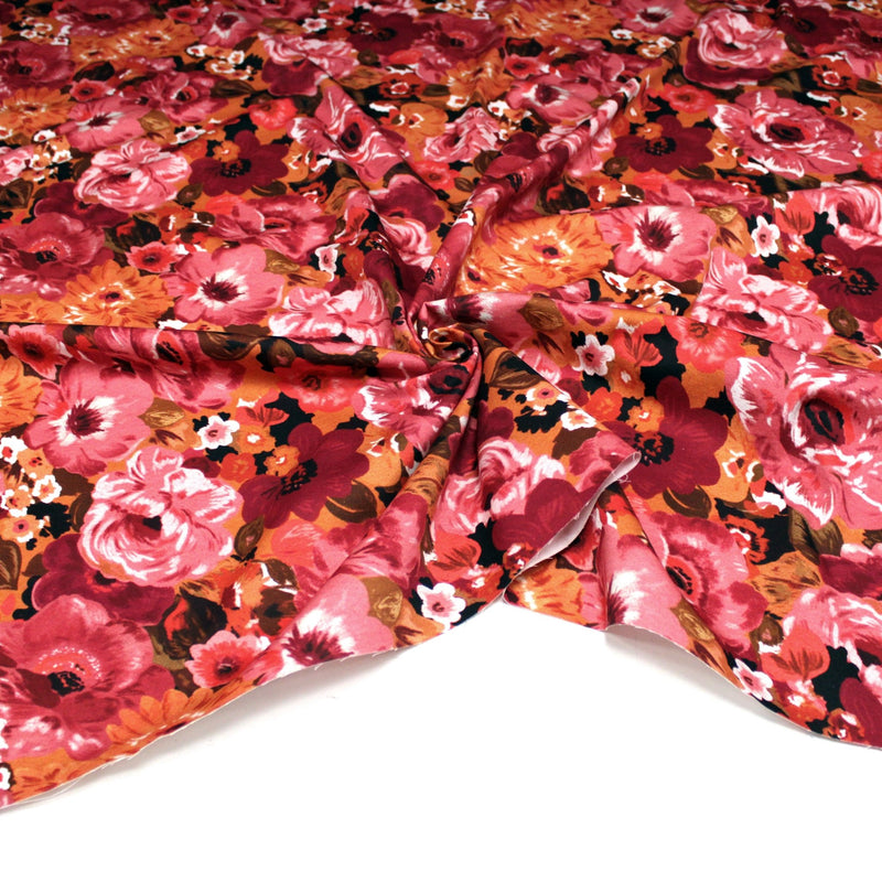 Tissu gabardine coton imprimée fleuri Vintage : tons estivaux ou tons automnaux - OEKO-TEX STANDARD 100 - tissuspipi.com