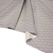 Tissu cotonnade motif japonais SEIGAIHA : écru/bleu et bleu/écru - COLLECTION JAPON INDIGO - tissuspipi.com