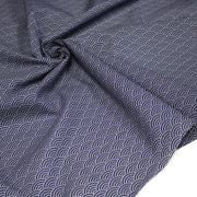 Tissu cotonnade motif japonais SEIGAIHA : écru/bleu et bleu/écru - COLLECTION JAPON INDIGO - tissuspipi.com