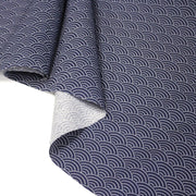 Tissu cotonnade motif japonais SEIGAIHA : écru/bleu et bleu/écru - COLLECTION JAPON INDIGO - tissuspipi.com