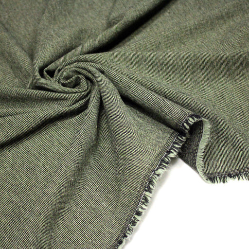 Tissu lainage faux - uni vert amande & noir - Fabrication italienne - tissuspipi.com
