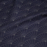 Tissu cotonnade motif japonais SASHIKO & SENSU – Bleu indigo & écru - tissuspipi.com