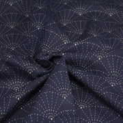 Tissu cotonnade motif japonais SASHIKO & SENSU – Bleu indigo & écru - tissuspipi.com