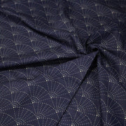 Tissu cotonnade motif japonais SASHIKO & SENSU – Bleu indigo & écru - tissuspipi.com