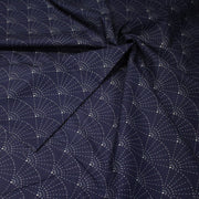 Tissu cotonnade motif japonais SASHIKO & SENSU – Bleu indigo & écru - tissuspipi.com