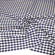 Tissu cotonnade motif japonais écailles KIKKO – Bleu indigo & écru - tissuspipi.com