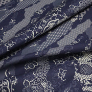 Tissu cotonnade WAGARA aux motifs japonais et tons bleu indigo & écrus - tissuspipi.com