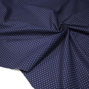 Tissu cotonnade motif japonais KA - KASURI, aux fines croix écrues, fond bleu indigo - tissuspipi.com