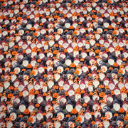 Tissu cotonnade HALLOWEEN aux têtes de citrouille multicolores - OEKO - TEX STANDARD 100 - tissuspipi.com