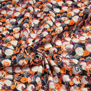 Tissu cotonnade HALLOWEEN aux têtes de citrouille multicolores - OEKO - TEX STANDARD 100 - tissuspipi.com