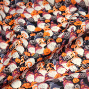 Tissu cotonnade HALLOWEEN aux têtes de citrouille multicolores - OEKO - TEX STANDARD 100 - tissuspipi.com