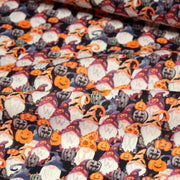 Tissu cotonnade HALLOWEEN aux têtes de citrouille multicolores - OEKO - TEX STANDARD 100 - tissuspipi.com
