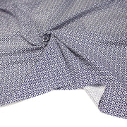 Tissu cotonnade motif japonais feuilles géométriques ASANOHA, bleu indigo & écru - tissuspipi.com