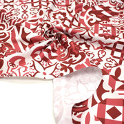 Tissu gabardine coton imprimée motif carreaux de faïence azulejos modernes, trois couleurs dispos - STANDARD 100 OEKO - TEX - tissuspipi.com