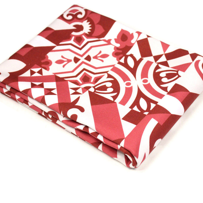 Tissu gabardine coton imprimée motif carreaux de faïence azulejos modernes, trois couleurs dispos - STANDARD 100 OEKO - TEX - tissuspipi.com
