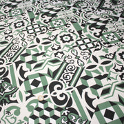 Tissu gabardine coton imprimée motif carreaux de faïence azulejos modernes, trois couleurs dispos - STANDARD 100 OEKO - TEX - tissuspipi.com