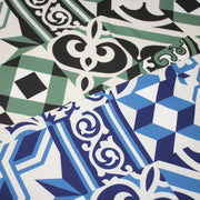 Tissu gabardine coton imprimée motif carreaux de faïence azulejos modernes, trois couleurs dispos - STANDARD 100 OEKO - TEX - tissuspipi.com