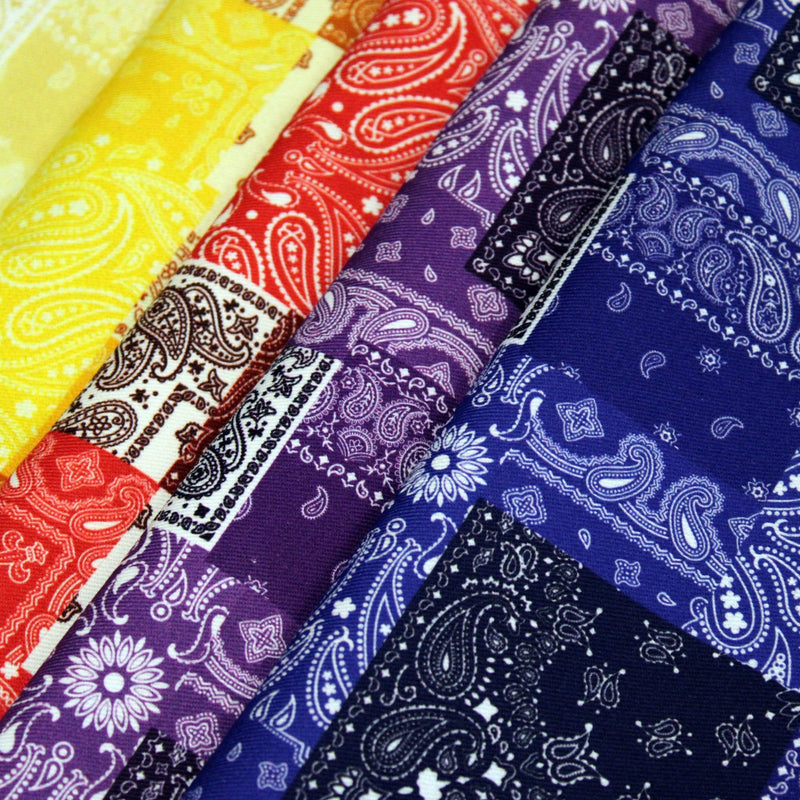 Tissu gabardine coton imprimée motif BANDANA paisley : nombreuses couleurs ! - OEKO-TEX STANDARD 100 - tissuspipi.com