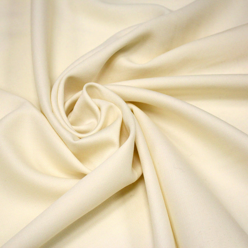 Tissu draperie de laine écru uni - Fabrication française - tissuspipi.com