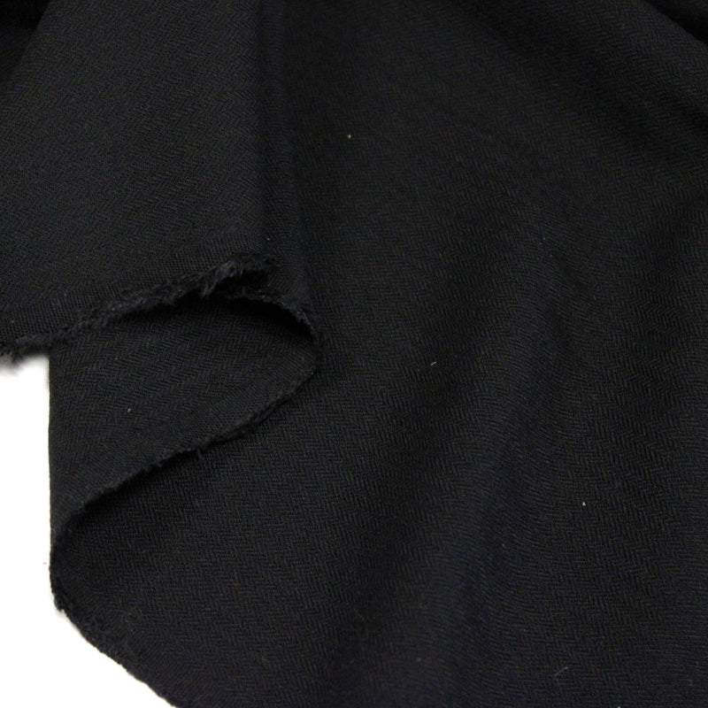Tissu polylaine tissé chevrons noir - Fabrication française - tissuspipi.com