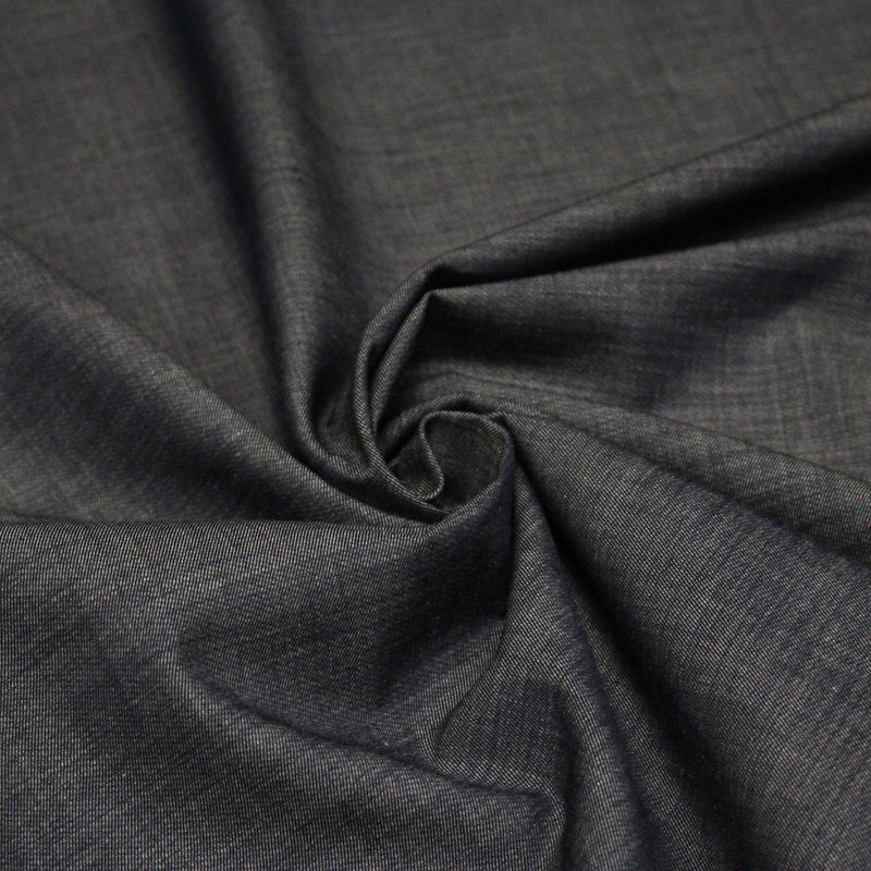 Tissu Chambray coton bleu gris - Fabrication italienne - tissuspipi.com