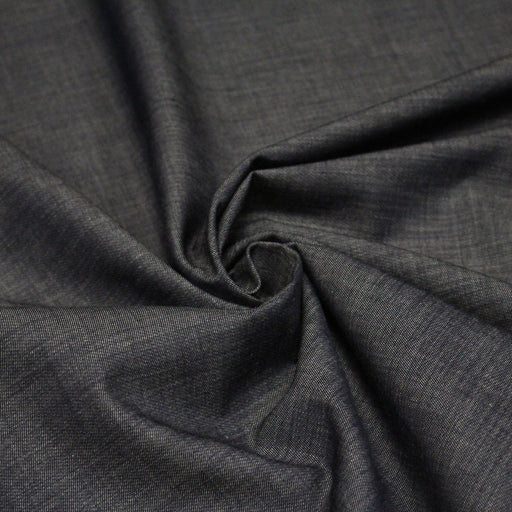 Tissu Chambray coton bleu gris - Fabrication italienne - tissuspipi.com